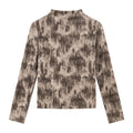 Abstract-Print Mock-Neck Top