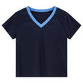 Contrast V-Neck Short-Sleeve Tee