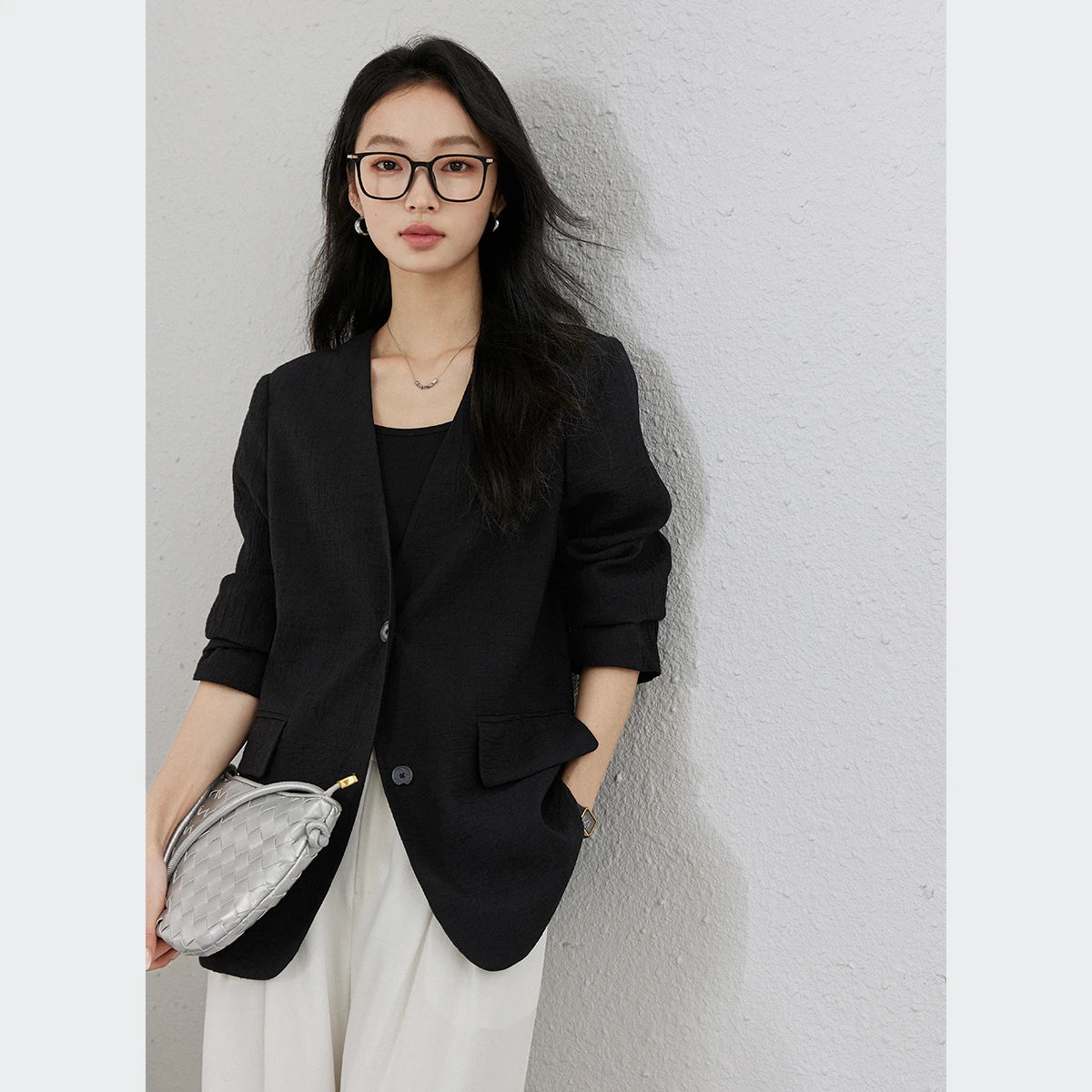 Two-Button V-Neck Blazer