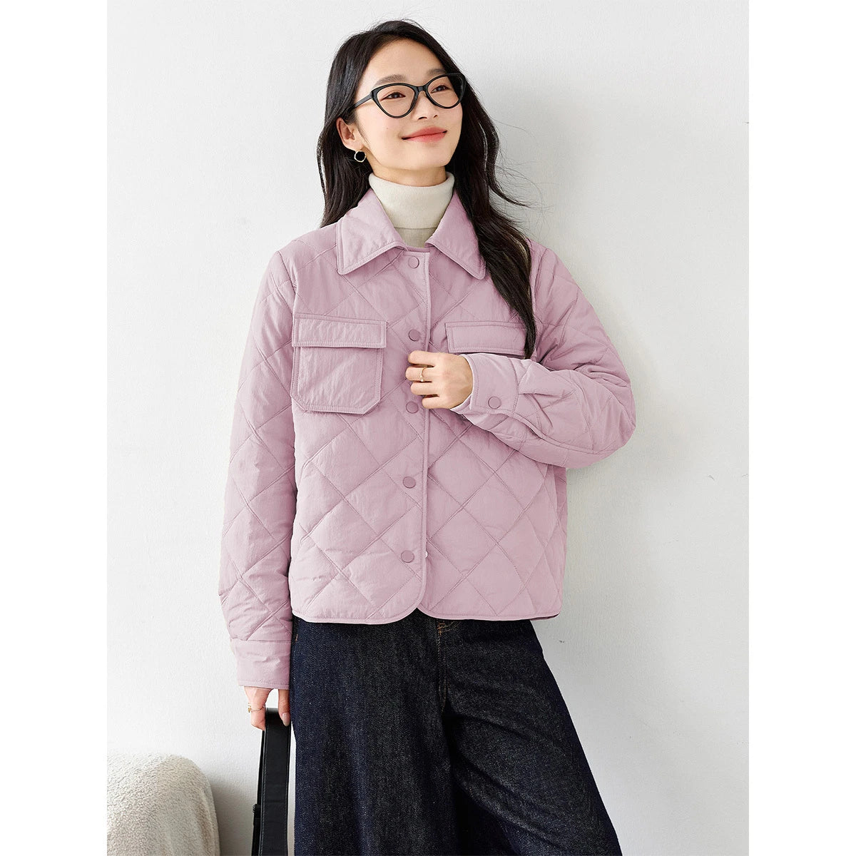 Diamond-Quilted Patch-Pocket Jacket