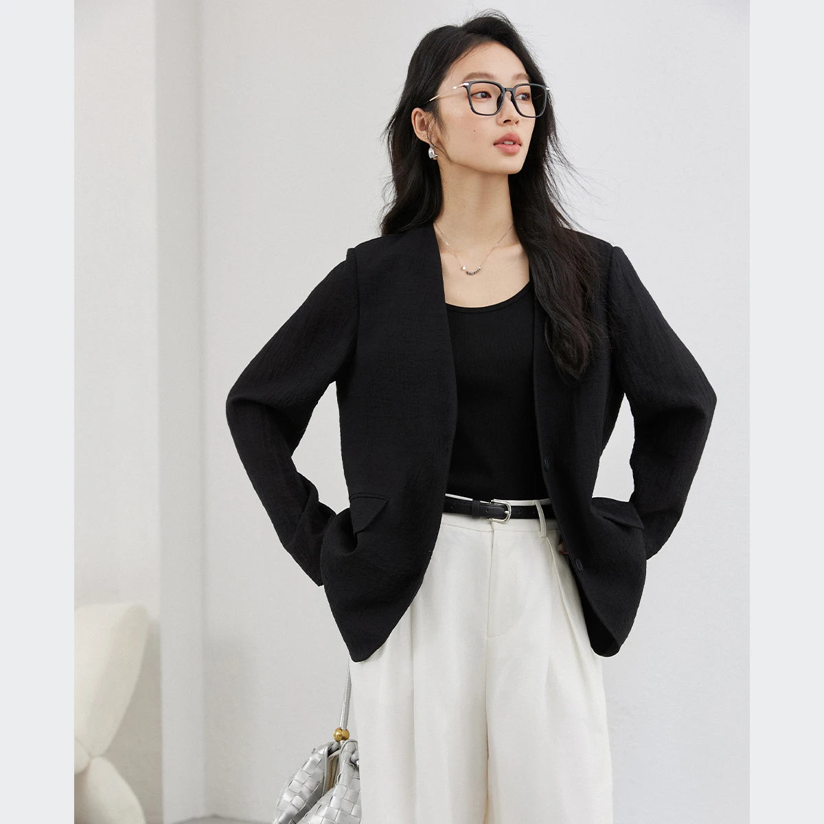 Two-Button V-Neck Blazer